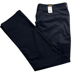 Lee Plus Wrinkle Free Straight Leg Pants Black 22 Long